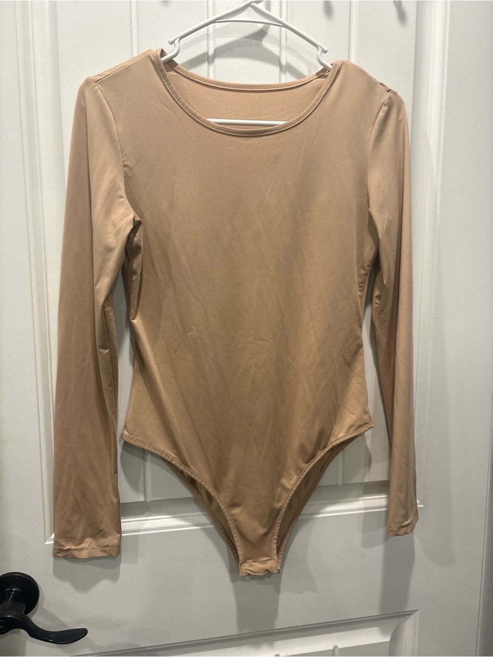 SHEIN Beige Long-Sleeve  One-Piece Bodysuit woman’s medium